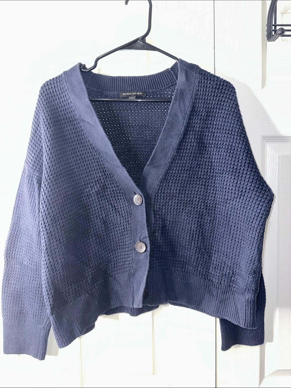 Banana Republic Navy Button-Front Knit Cardigan
